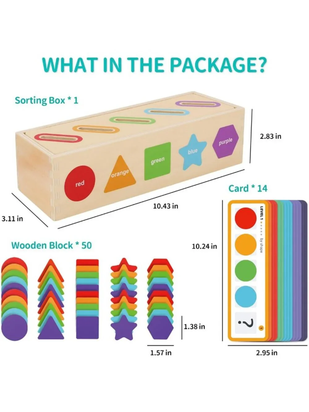 Montessori Wooden Color & Shape Sorting Toys for 1-3 Year Olds | Educational